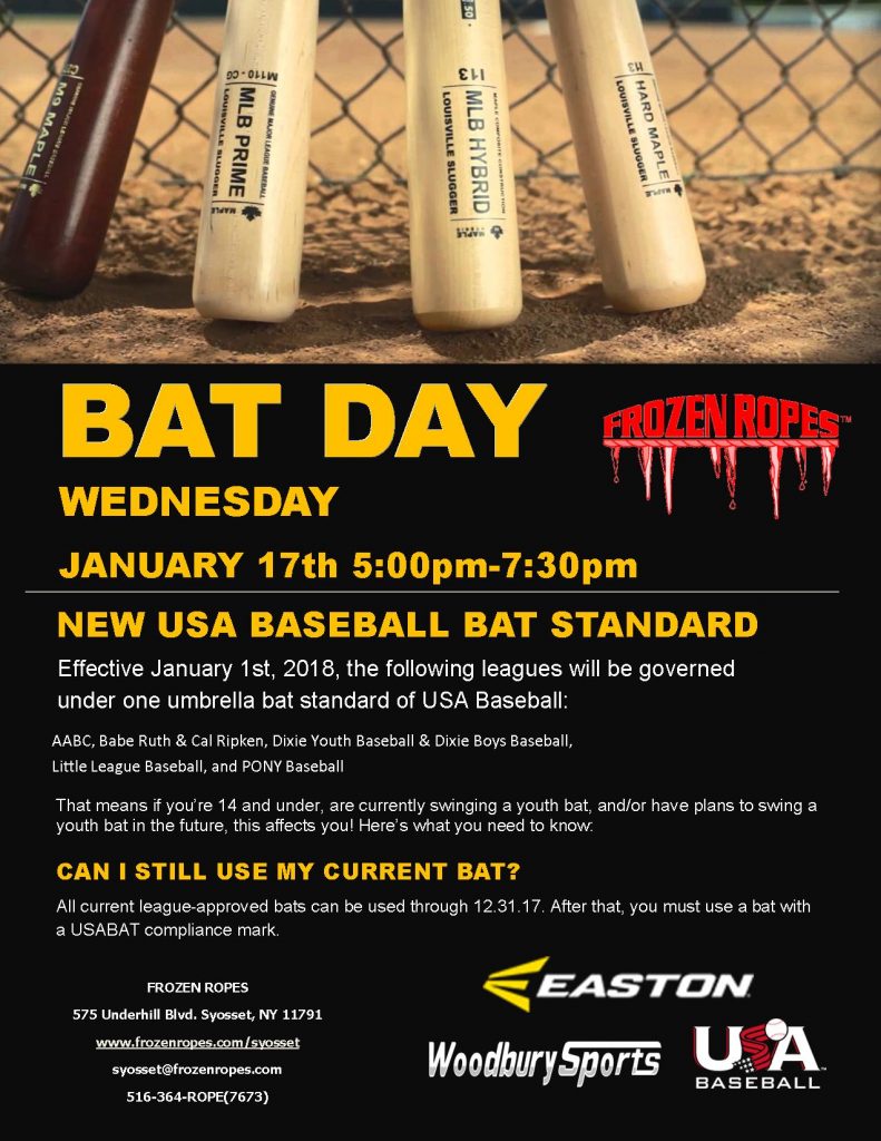 BAT DAY Frozen Ropes Syosset, NY