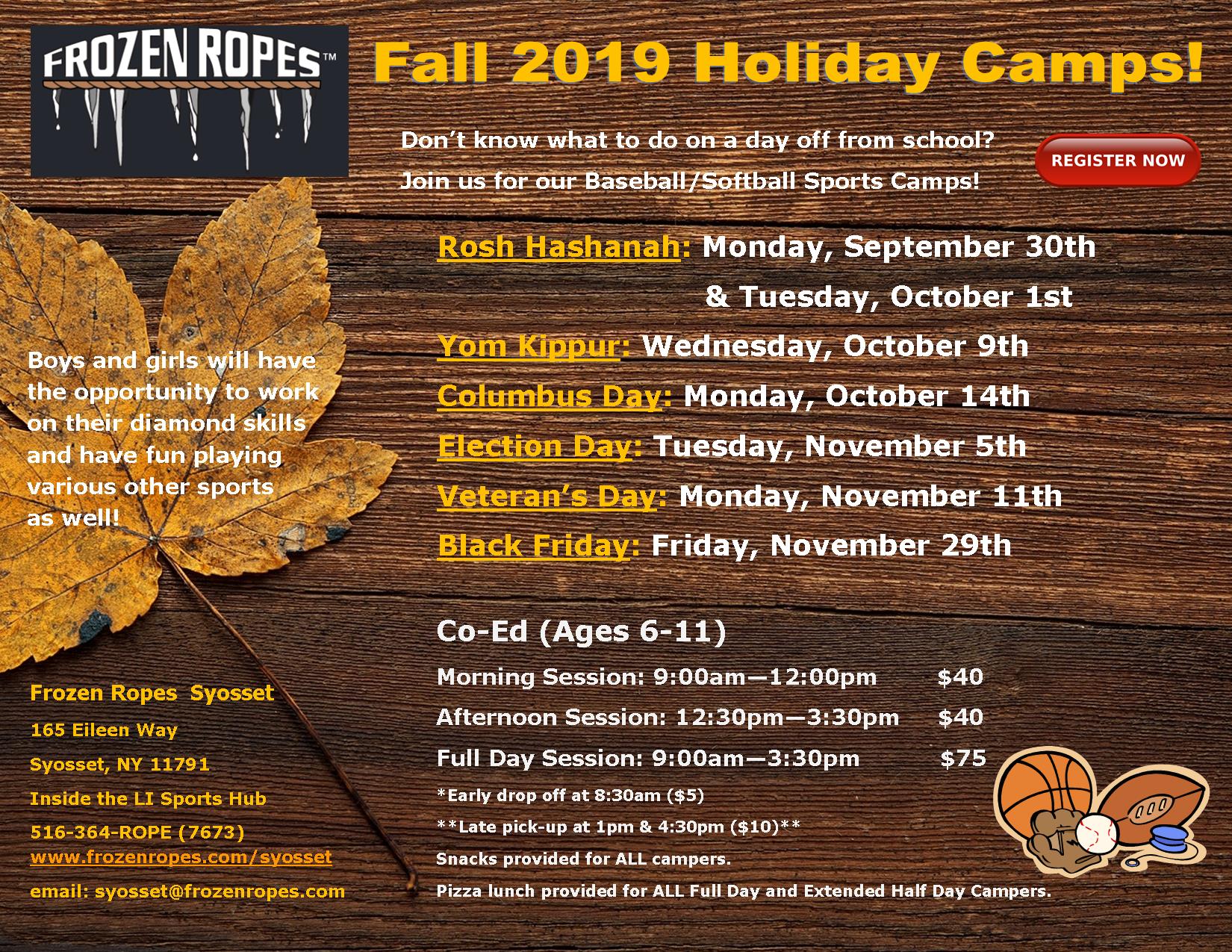 Fall Camps 2019 Frozen Ropes Syosset, NY